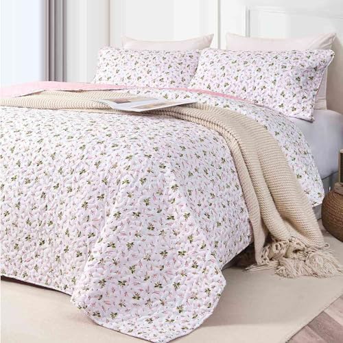 Nanko Floral Quilt Set Queen Full 3 Pcs
