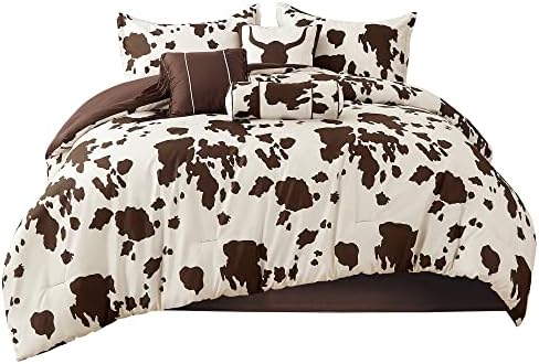 Linen Mart Southwestern Rustic Brown Beige Microfiber Comforter Set - 6 Piece Twin