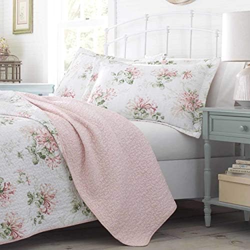 Laura Ashley Twin Quilt Set - Honeysuckle Pink