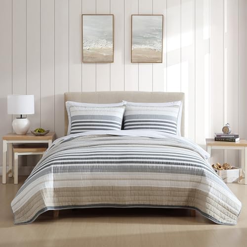 Nautica Twin Quilt Set Reversible Cotton Bedding with Matching Sham