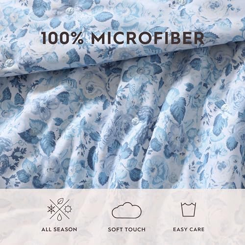 Laura Ashley Twin Quilt Set with Ruffle Embellishment