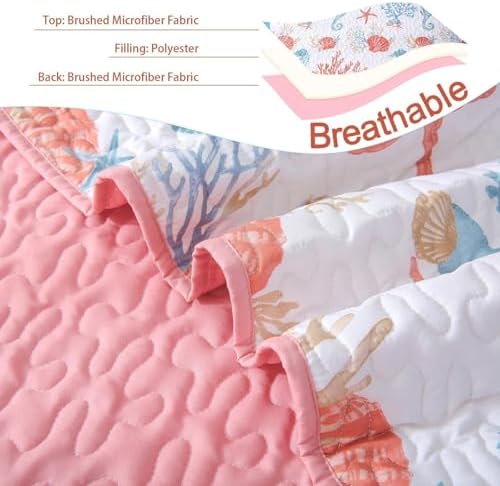 Heymybed Coastal Quilt Set Queen Size 3 Pieces