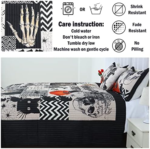 Cmfshape Halloween Bedspread Set King Size 4 Piece with Pillow Shams