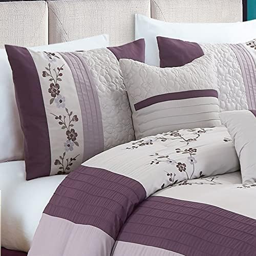 Chezmoi Collection Linnea 7-Piece Comforter Set Queen