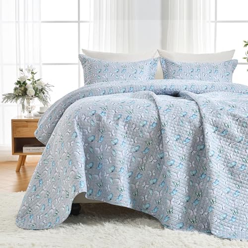 HollyHOME 2 Piece Twin Quilt Set with Butterfly Design 1