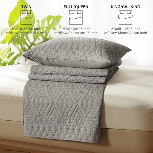akkialla Twin Size Quilt Bedding Set Dark Grey 1
