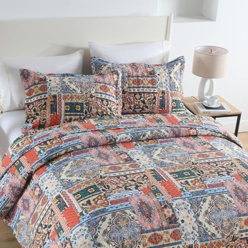 Autumn Dream Cotton Quilt Set 3-Piece Reversible Bedspread