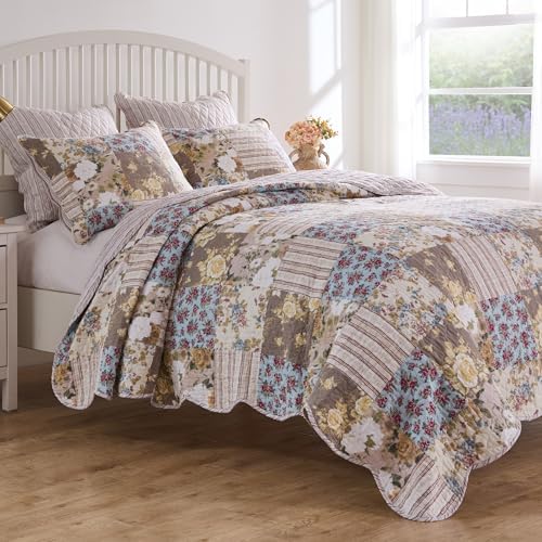 Greenland Home French Country Patchwork Quilt Set 2-Piece TwinXL Multi