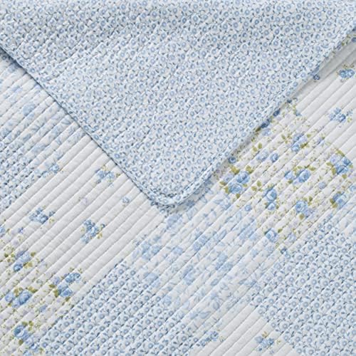 Laura Ashley Twin Quilt Set Cotton Reversible with Matching Sham