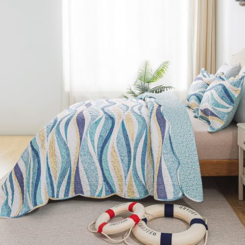 HoneiLife Ocean Quilt Queen Set 3 Piece 1