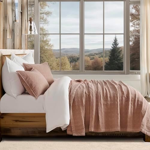 EVERGRACEHOME Stonewashed Cotton Quilt Set Queen Size