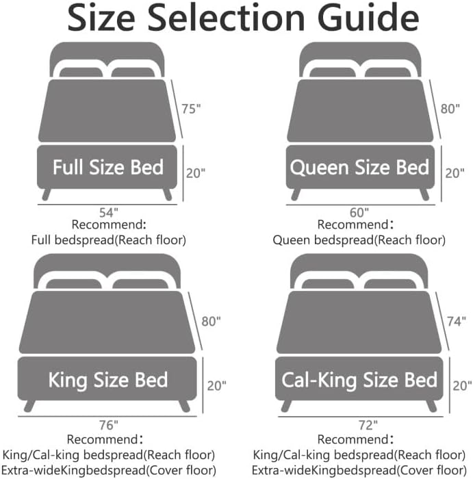 CHIXIN Oversized King Bedspread Coverlet Set - Honey-Gold Damask Paisley Pattern