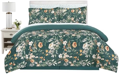 Collections Etc Elegantly Modern Bloom 7-Piece Comforter Set