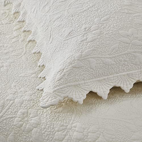 Brandream 4-Piece Cream White Quilt Set Twin Size