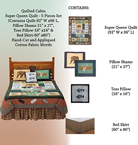 Patch Magic Quilt Set - 5 Piece Super Queen Comfort Collection