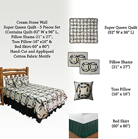 Patch Magic Cream Stone Wall Super Queen Quilt Set