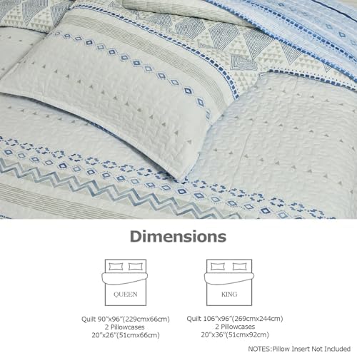 SLEEPBELLA Geometric Cotton Quilt Set 3Pcs Queen 1
