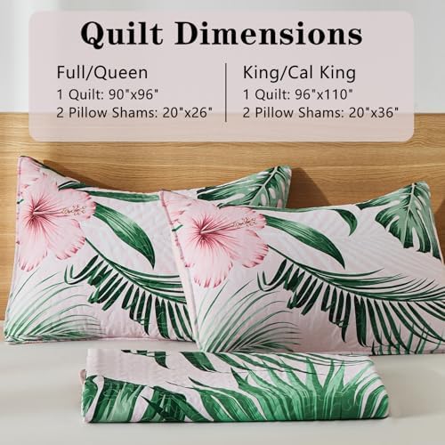 Yogeneg King Quilt Bedding Set with Floral Pattern