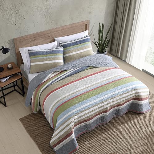 Eddie Bauer Full Queen Quilt Set Salmon Ladder Multi