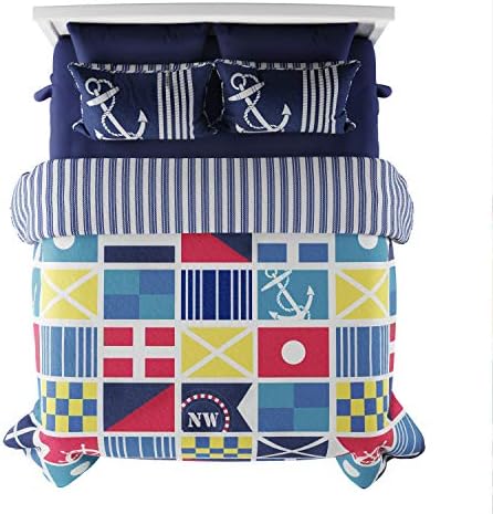 Lavish Home 2-Piece Twin Quilt Set - Coastal Themed Reversible Bedspread with Sham