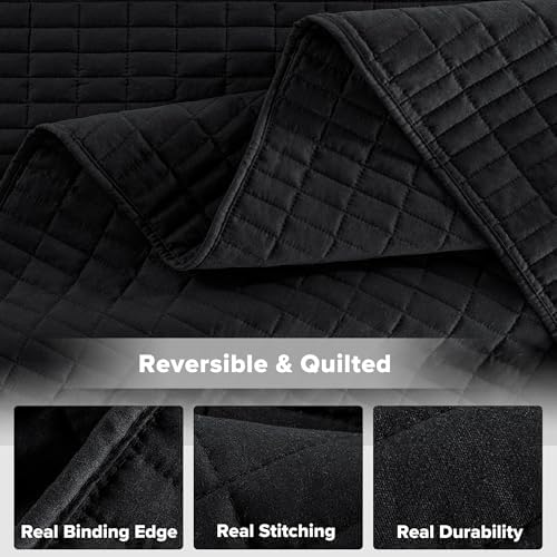 Comfort Spaces Kienna Quilt Set Black Full Queen 3 Piece