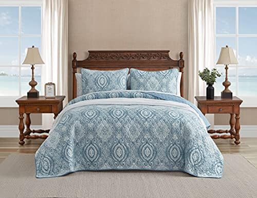 Tommy Bahama King Quilt Set - Turtle Cove Caribbean Blue