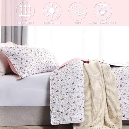 Nanko Floral Quilt Set Queen Full 3 Pcs