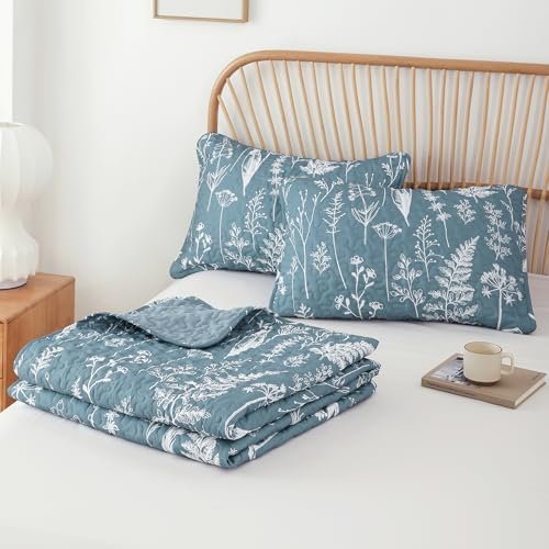 JANZAA King Size Quilt Set with Floral Pattern