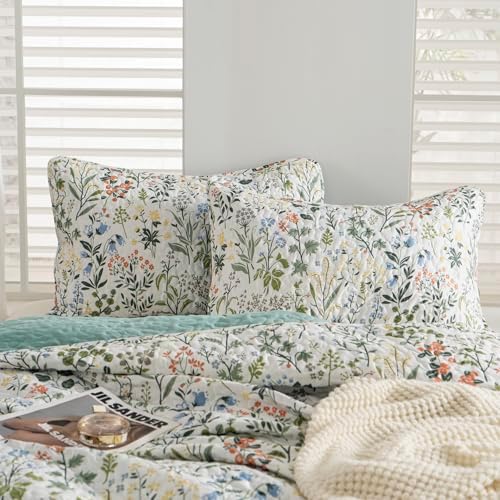 TISPLR Floral Quilt Set 3 Pieces Queen Size