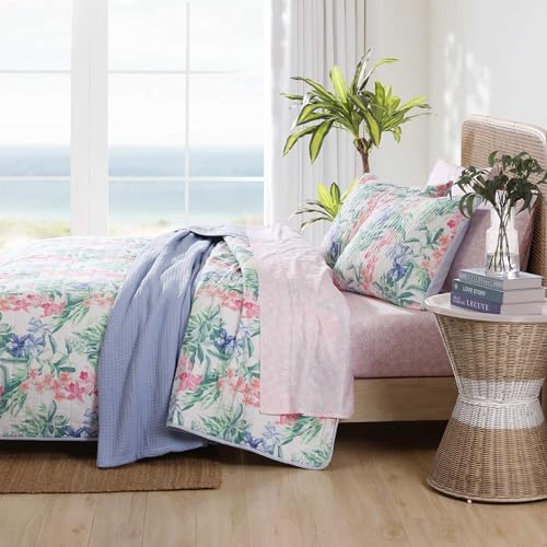 Tommy Bahama Twin Quilt Set - Reversible Cotton Coastal Bedding