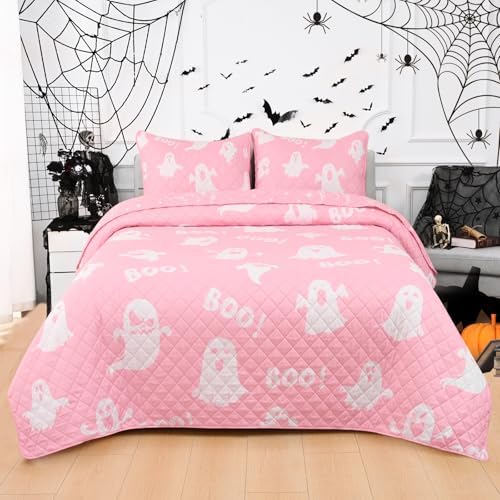 ASPMIZ Halloween Queen Quilt Set with 2 Shams