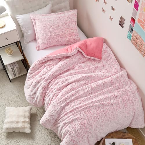 Shortcake Oversized Twin Comforter Set - Strawberry Pink