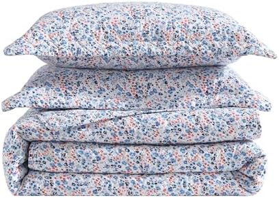 Laura Ashley Leona Flower Red Quilt Set FullQueen