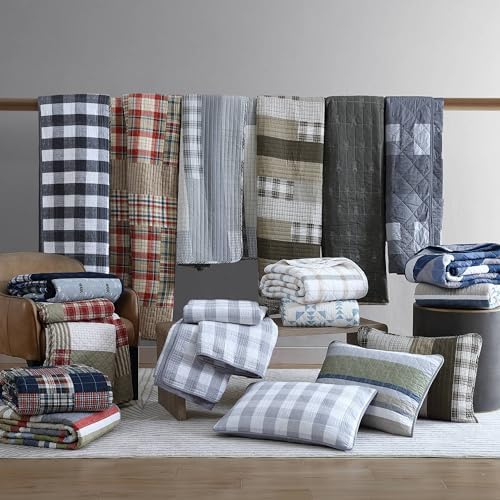 Eddie Bauer Full Queen Quilt Set Salmon Ladder Multi