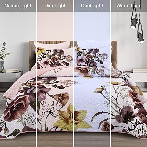 Drucon Floral Quilt Set Queen 3 Pieces