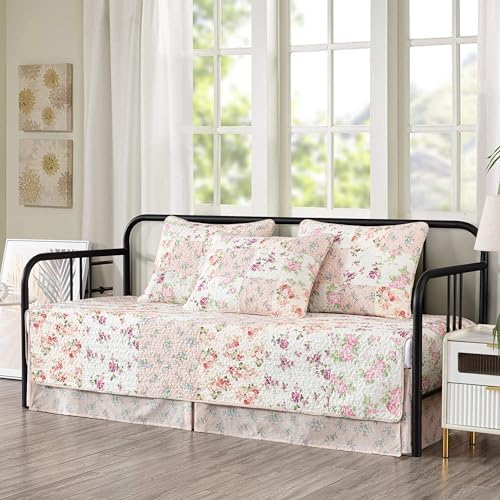 Chezmoi Abbi 5-Piece Pink Shabby Chic Daybed Set 1