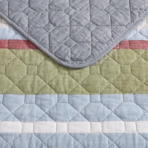 Eddie Bauer Full Queen Quilt Set Salmon Ladder Multi