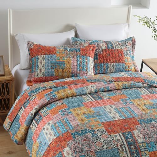ENASAL Cotton Quilt Bedspread King Size Reversible