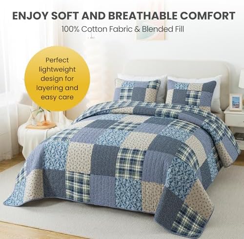 SLPR Blue Symphony Cotton Quilt Set - Twin
