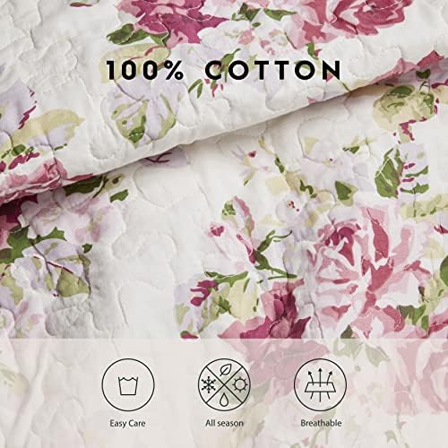 Laura Ashley King Quilt Set with Reversible Design