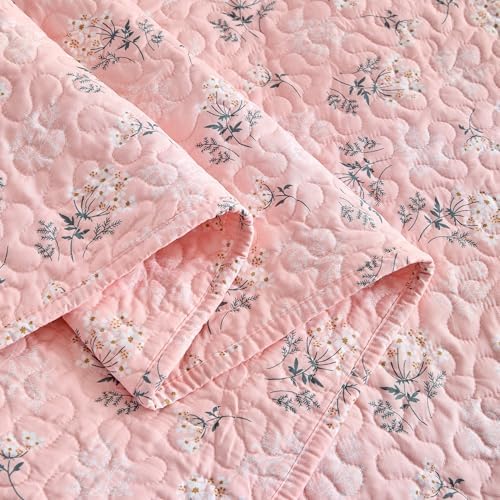 3-Piece King Size Floral Quilt Set with Pillow Shams