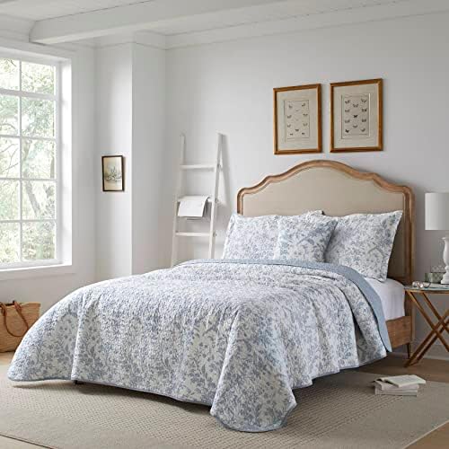 Laura Ashley Twin Quilt Set in Amberley Soft Blue