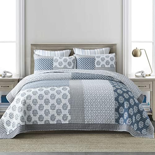 PANGUSHAN King Size Quilt Set - 3 Piece Cotton Bedding