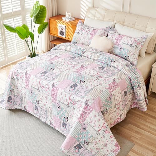 Cmfshape Romantic Patchwork Quilt Set Queen Size