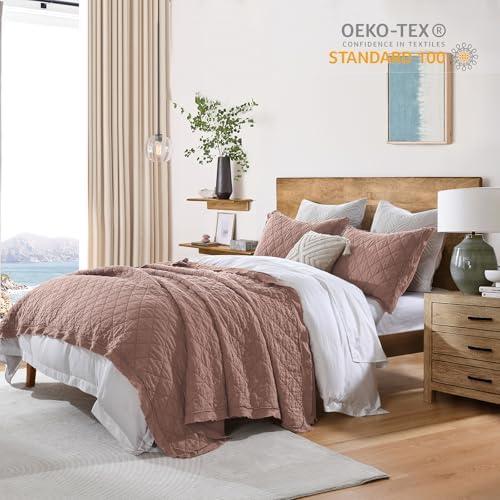 HORIMOTE HOME Linen-Cotton Queen Quilt Set with Pillow Shams