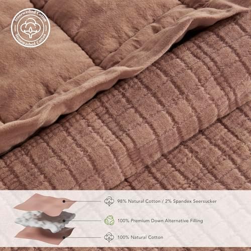 EVERGRACEHOME Stonewashed Cotton Quilt Set Queen Size