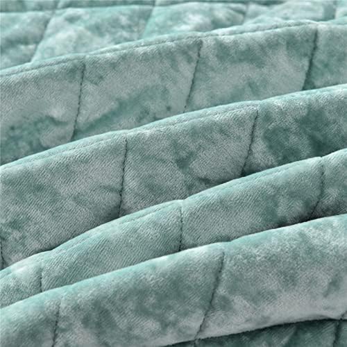 Fredsure Distressed Velvet Quilt Set Twin Sage Green