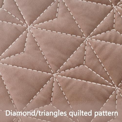 KASENTEX Velvet Quilt Set 102x106 Pink Brown