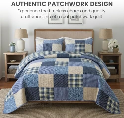 SLPR Blue Symphony Cotton Quilt Set - Twin