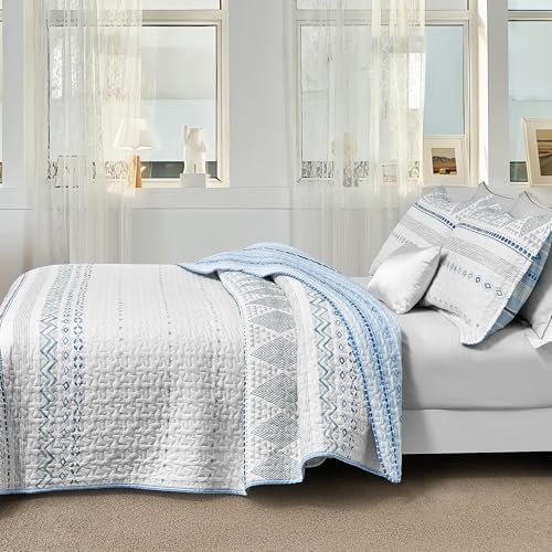 SLEEPBELLA Geometric Cotton Quilt Set 3Pcs Queen 1